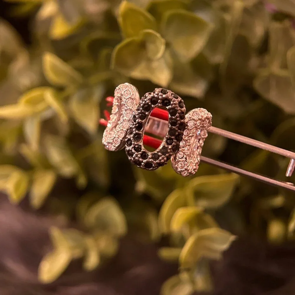 Black/White Cz‎ 3-Oval Ring